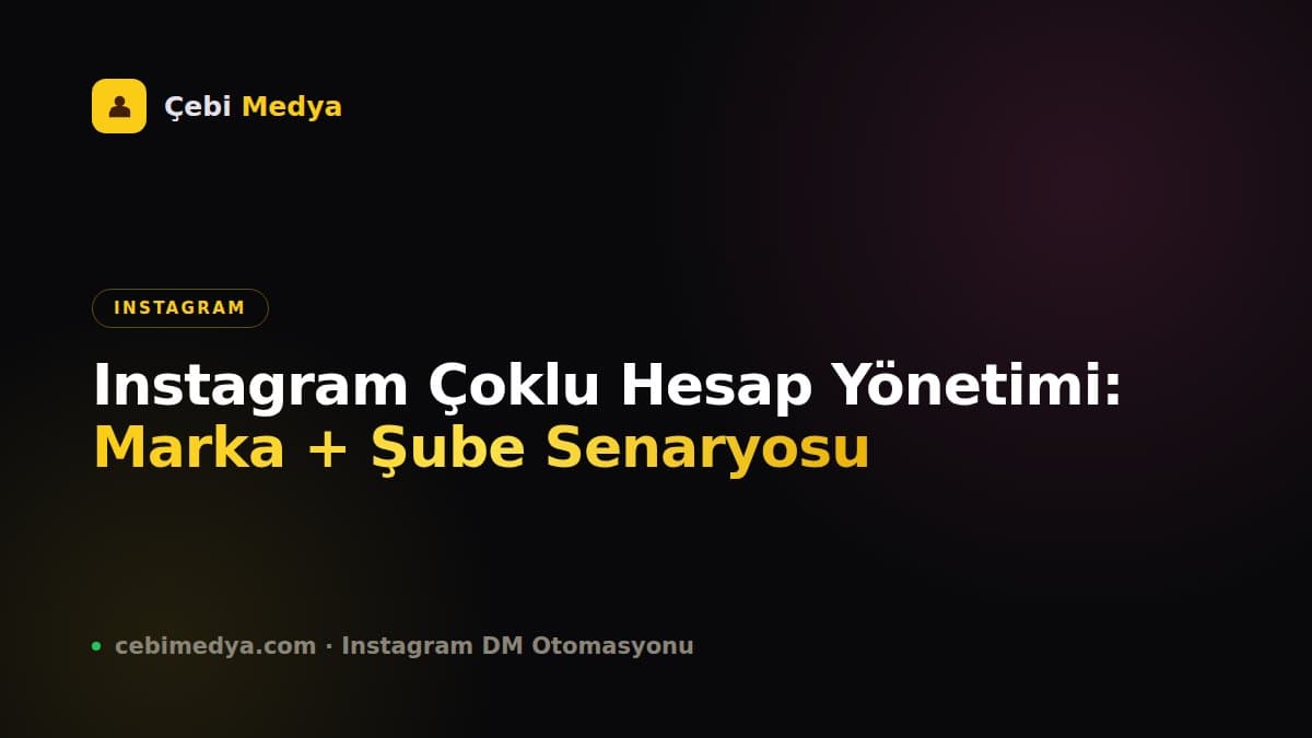 Instagram Çoklu Hesap Yönetimi: Marka + Şube Senaryosu