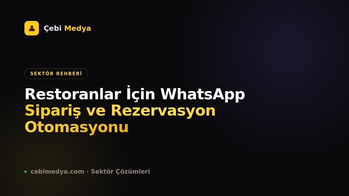 Restoranlar İçin WhatsApp Sipariş ve Rezervasyon Otomasyonu