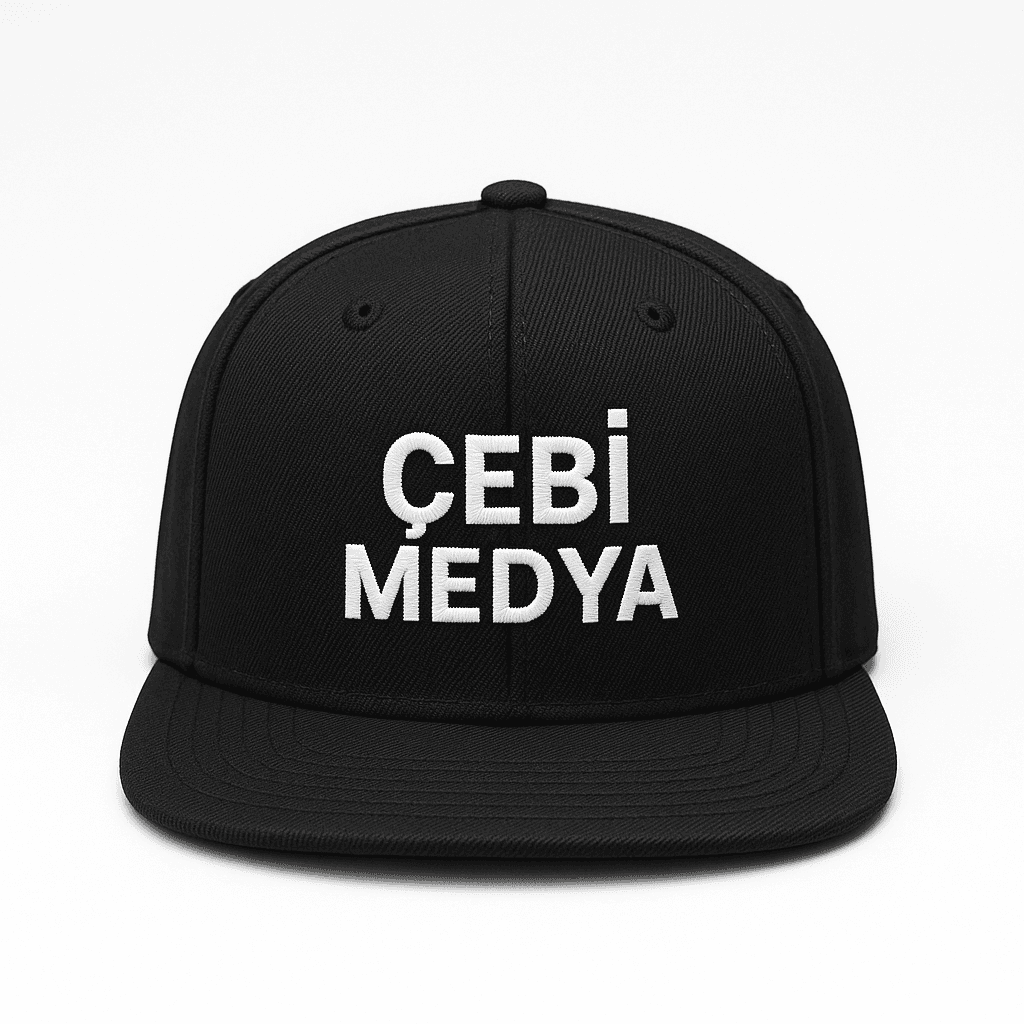 Çebi Medya Şapka Siyah — Premium snapback embroidered