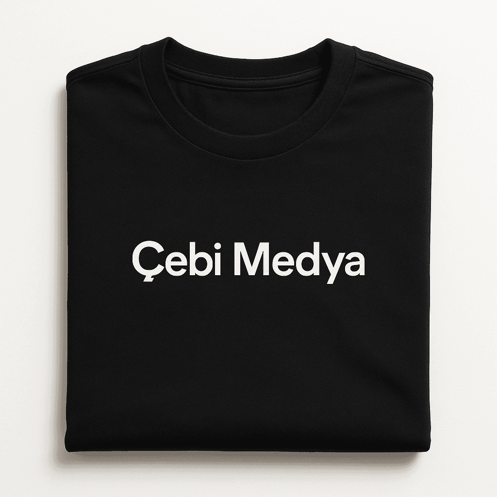 Çebi Medya T-shirt Siyah — Premium cotton limited edition