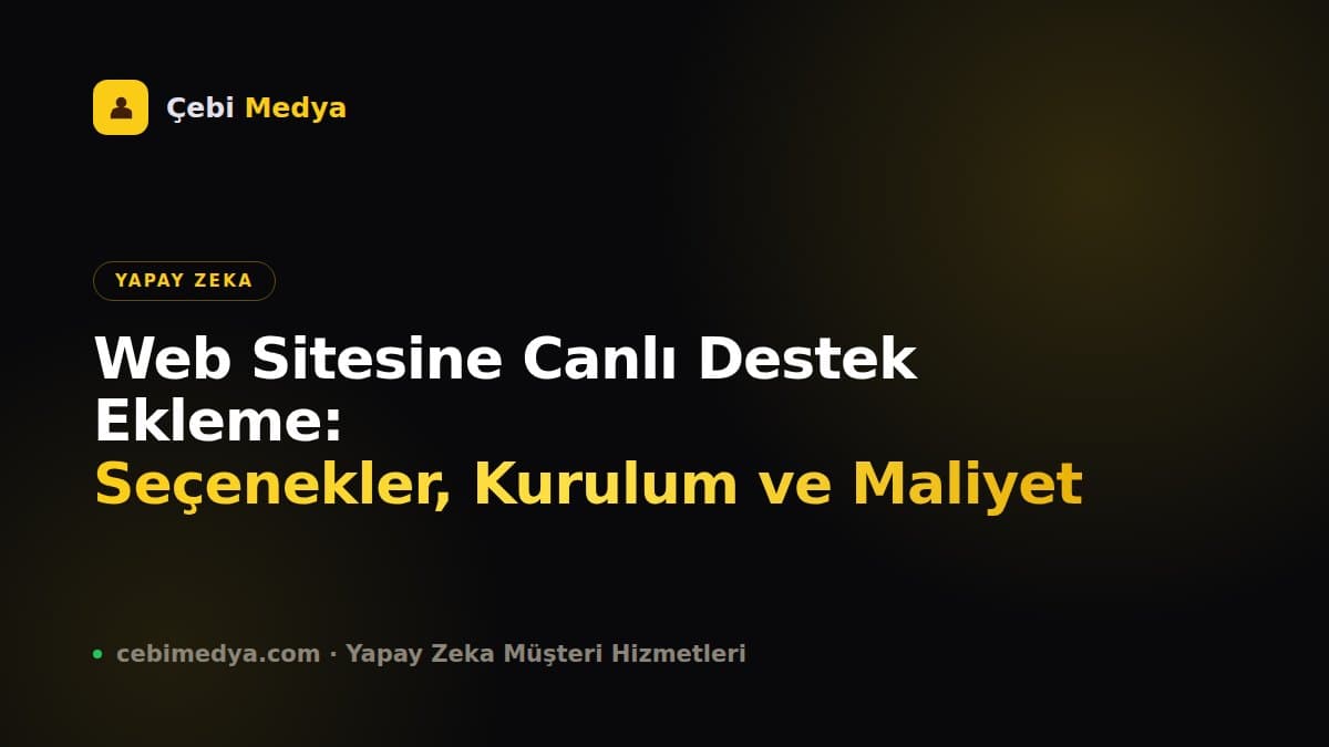 Web Sitesine Canlı Destek Ekleme: Seçenekler, Kurulum ve Maliyet