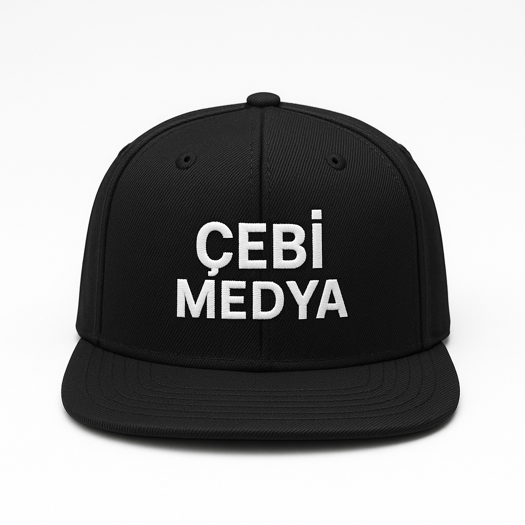 Çebi Medya Şapka Siyah — Premium snapback embroidered