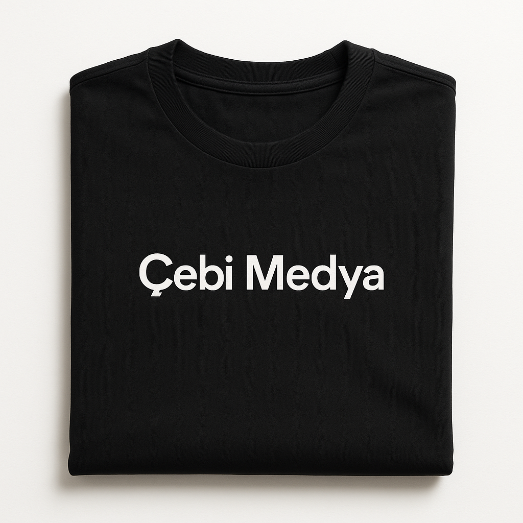 Çebi Medya T-shirt Siyah — Premium cotton limited edition